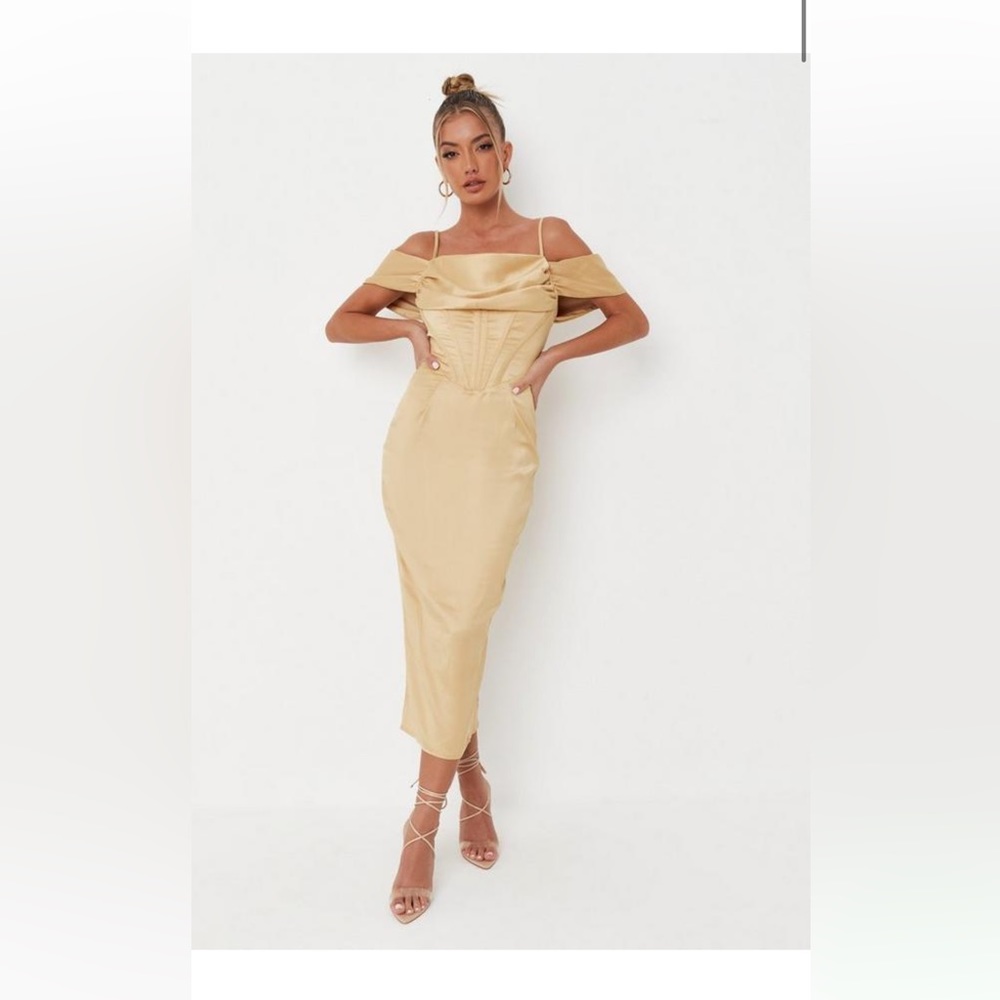 Corset satin midi dress - XL - Missguided
